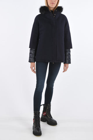 Fox Fur Application EIBHLIN Unstructured Down Jacket