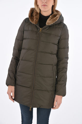zip closure CARYSDUE down jacket with removable real fur