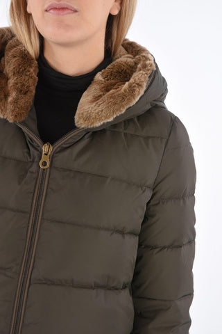 zip closure CARYSDUE down jacket with removable real fur