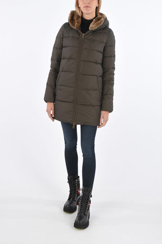 zip closure CARYSDUE down jacket with removable real fur