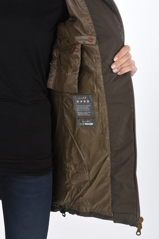 zip closure CARYSDUE down jacket with removable real fur