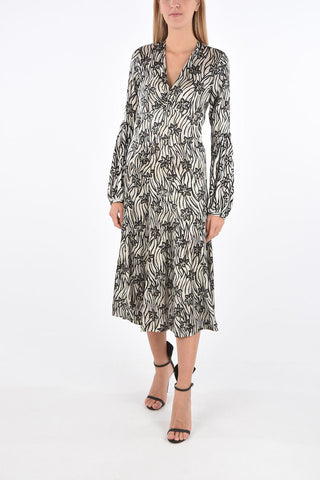 Flared Under the Knee Dress with Velvet Details