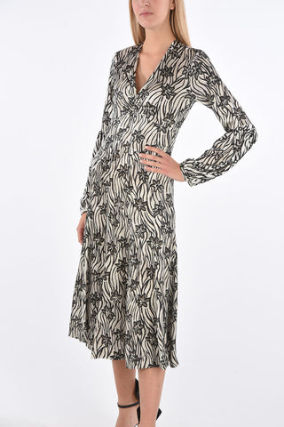 Flared Under the Knee Dress with Velvet Details