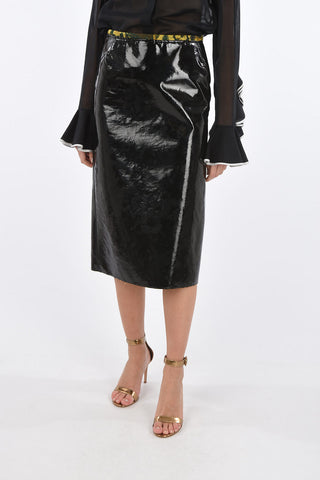 Patent SELMALONGBIS Skirt with Back Zip