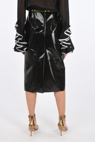 Patent SELMALONGBIS Skirt with Back Zip
