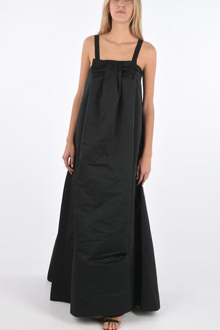Sleeveless maxi flared Dress with Bow