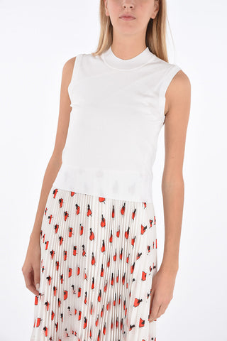 Pleated LIGHTNING BOLT HEART Dress with Knitted Upper Body