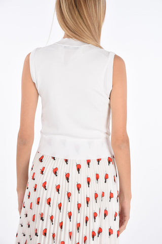 Pleated LIGHTNING BOLT HEART Dress with Knitted Upper Body