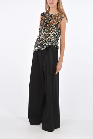 Asymmetrical Animalieur Top with Side Drawstring and Beads