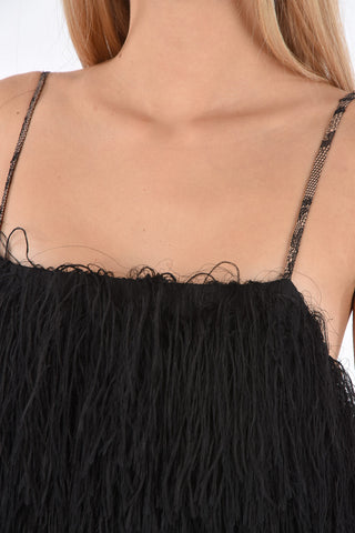 Silk Blend fuzzy spaghetti strap Jumper Dress