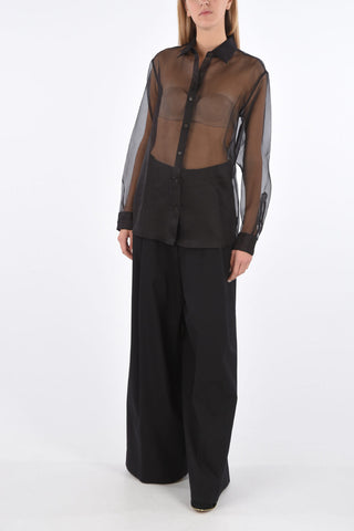 Silk Organza Shirt with Standard Collar