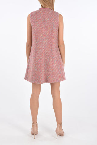 Abito Corto Senza Maniche con Maxi Zip