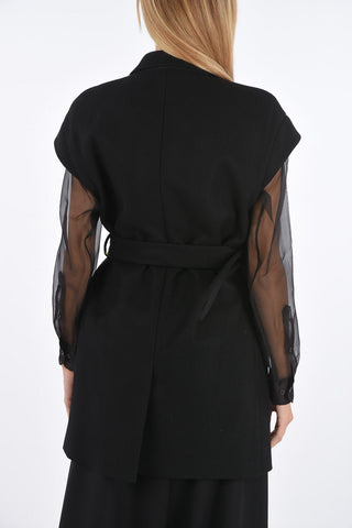 Gilet Lungo Doppiopetto con Cintura