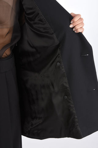 Long Double-breasted Vest with Belt
