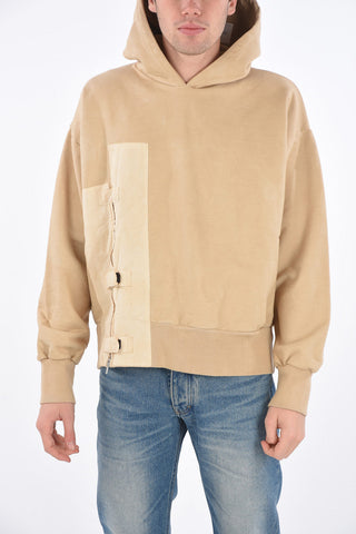 Felpa hoodie con dettaglio zip