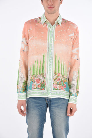 silk printed shirt