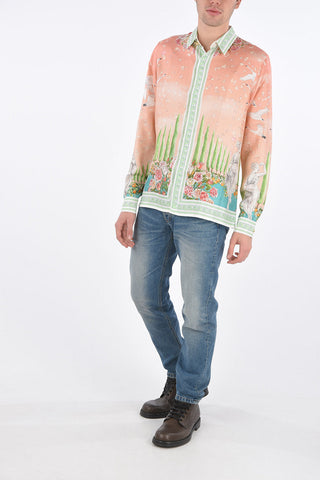 silk printed shirt