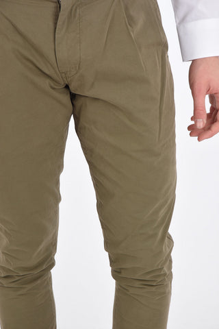 cotton FUNZIONALE double pleat trousers