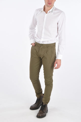cotton FUNZIONALE double pleat trousers