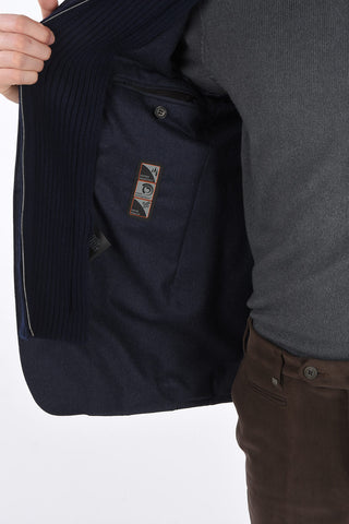 ID Blazer Imbottito con Dettagli in Maglia Removibili