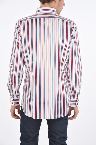 hairline striped spread collar shirt