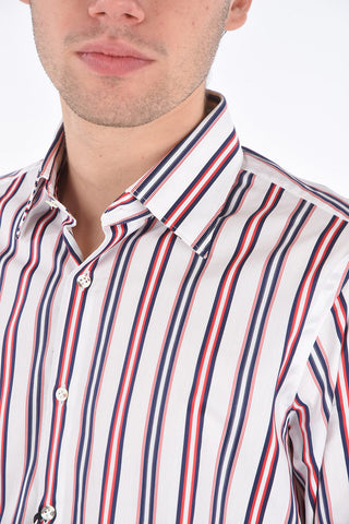 hairline striped spread collar shirt
