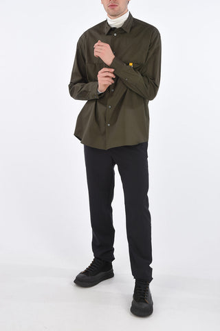 Camicia in Cotone con 2 Taschini a Filo con Bottone Interno