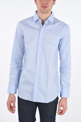 camicia in cotone collo francese
