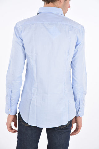 camicia in cotone collo francese