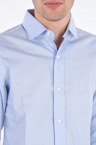 camicia in cotone collo francese