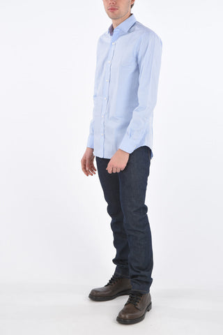 camicia in cotone collo francese