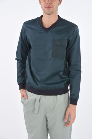 Nylon V-neck Sweatshirt
