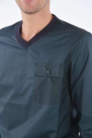 Nylon V-neck Sweatshirt