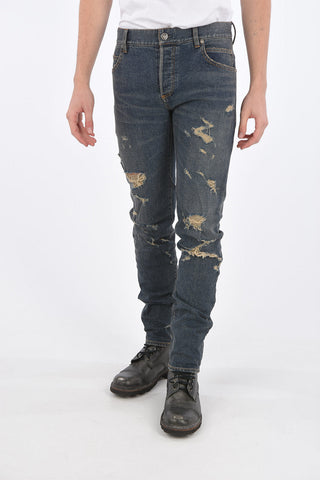 16cm Mid-rise waist distressed jeans