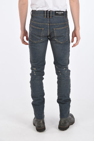 16cm Mid-rise waist distressed jeans