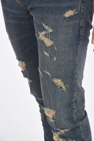 16cm Mid-rise waist distressed jeans