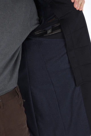 ID Cappotto in Cashmere con Rever Classico e Doppia Chiusura Zip e Bottoni 
