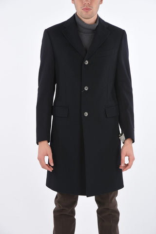 3 Buttons Cashmere Coat with Flap Pockets