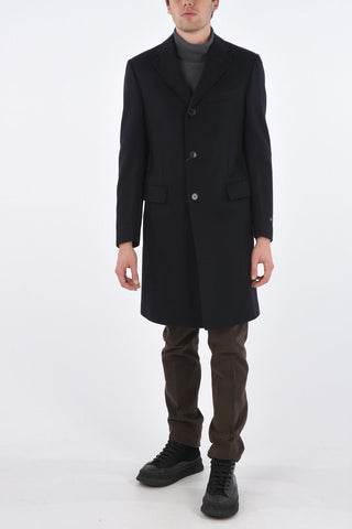 3 Buttons Cashmere Coat with Flap Pockets