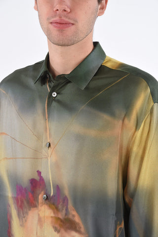 Silk Printed Oversized Shirt
