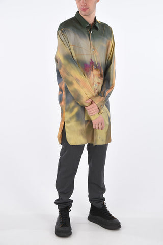 Silk Printed Oversized Shirt