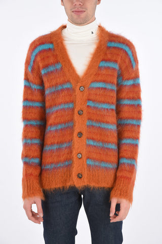 v-neck striped cardigan