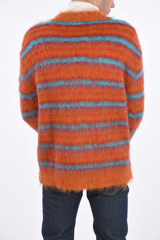 v-neck striped cardigan
