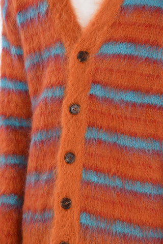 v-neck striped cardigan