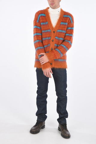 v-neck striped cardigan