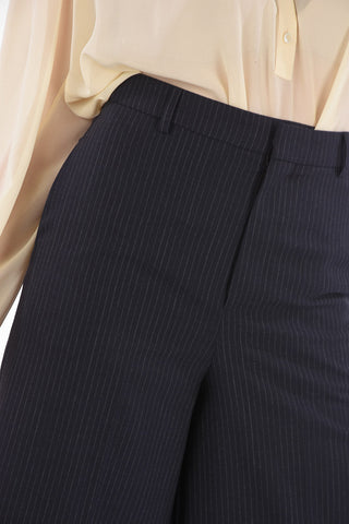 Pantaloni Gaucho Gessati con Passanti e 4 Tasche