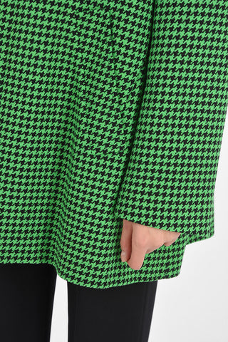 Cappotto Monopetto a Collo Alto Pied de Poule