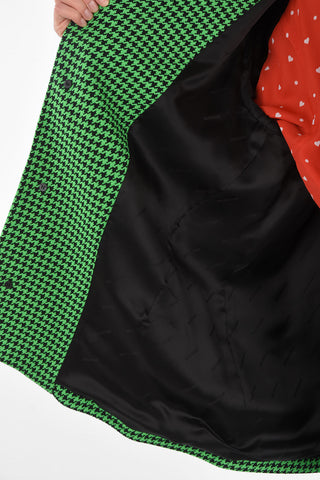 Cappotto Monopetto a Collo Alto Pied de Poule