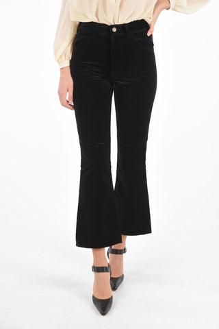 4 Pockets Boot Cut Velvet Pants with Belt Loops