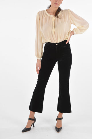 4 Pockets Boot Cut Velvet Pants with Belt Loops